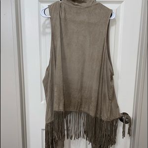 Tan, fringed vest